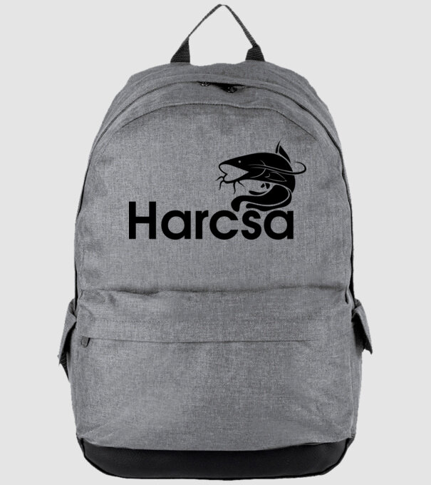 Harcsa Horgászpóló minta szürke pólón