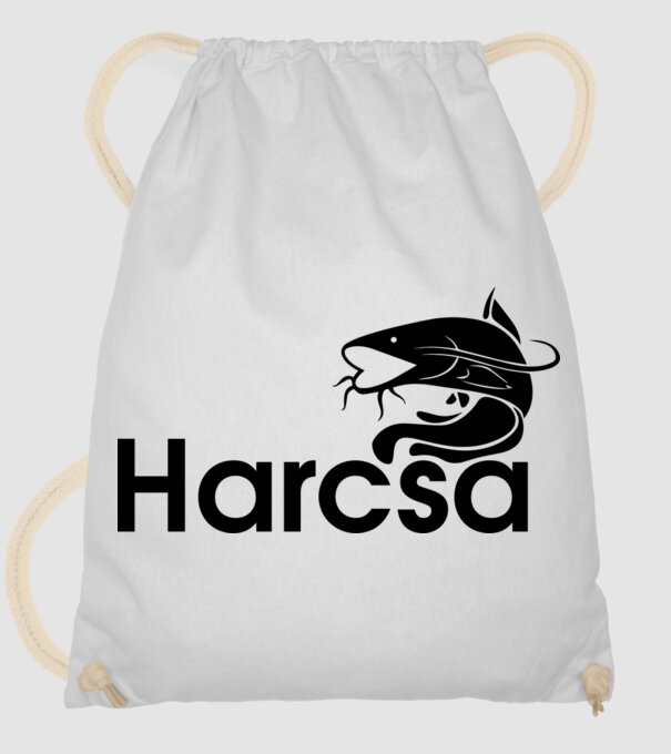 Harcsa Horgászpóló minta fehér pólón