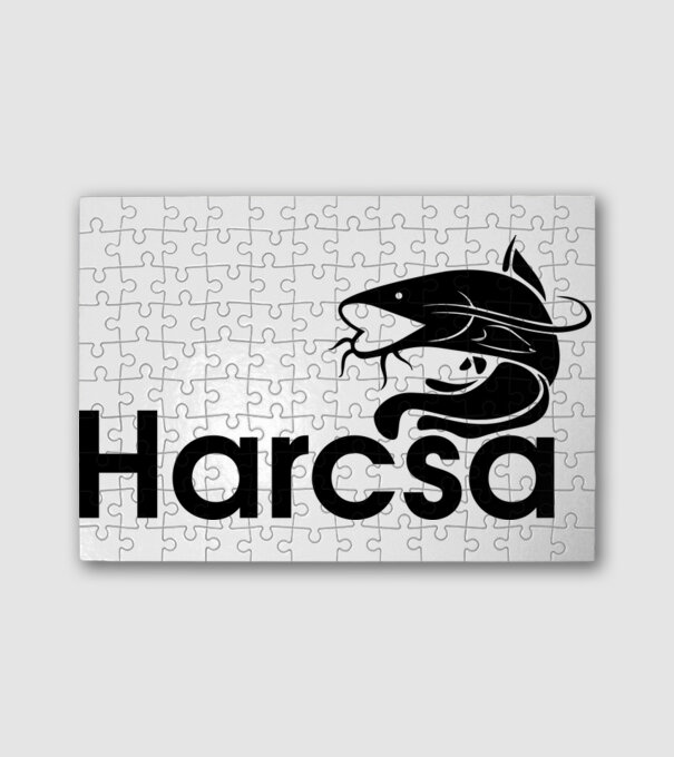 Harcsa Horgászpóló minta fehér pólón
