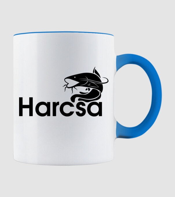 Harcsa Horgászpóló minta világoskék pólón