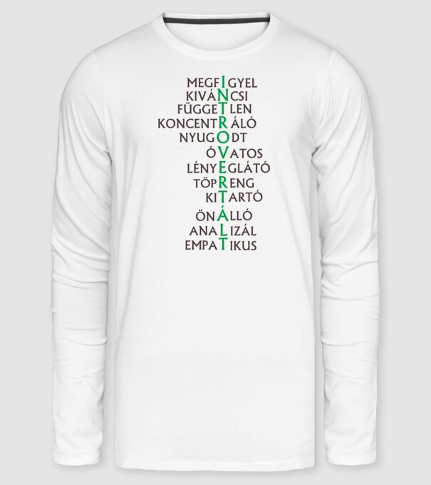 Introvertált típus minta fehér pólón