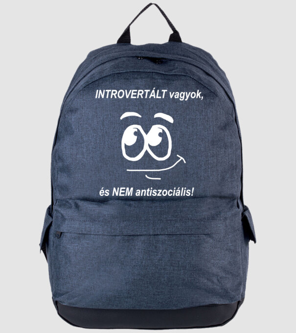 introvertált vagyok nem antiszociális fekete minta farmerkék pólón