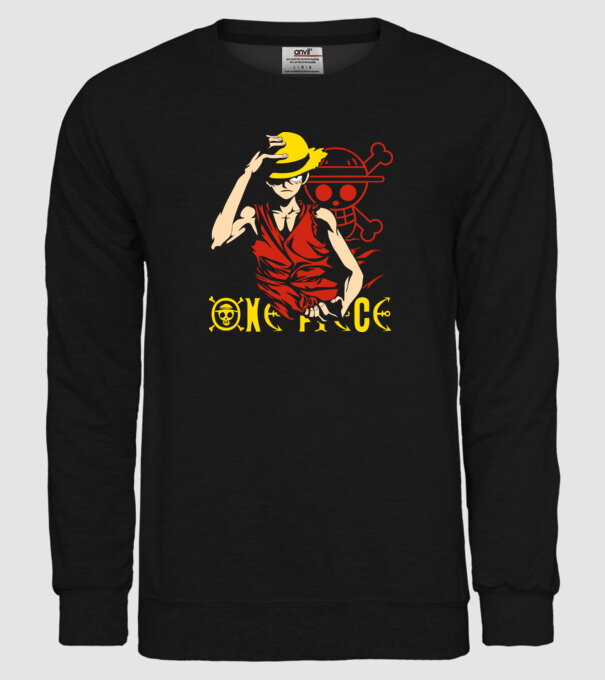 One Piece minta fekete pólón