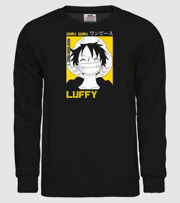 One Piece - Luffy minta fekete pólón