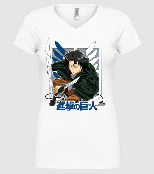 Attack on Titan - Levi minta fehér pólón