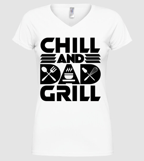 Chill And Dad Grill minta fehér pólón