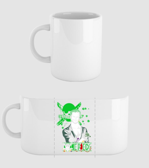 One Piece - Roronoa Zoro minta fehér pólón
