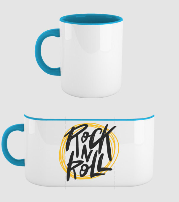 Rock N Roll minta világoskék pólón