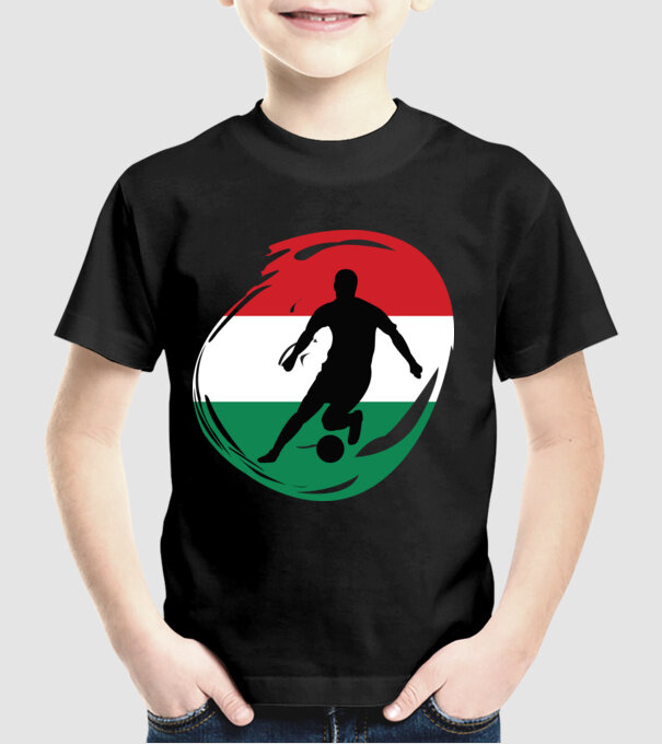Magyar labdarúgás minta fekete pólón