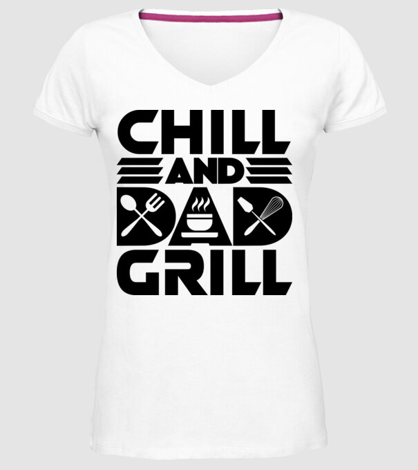 Chill And Dad Grill minta fehér pólón