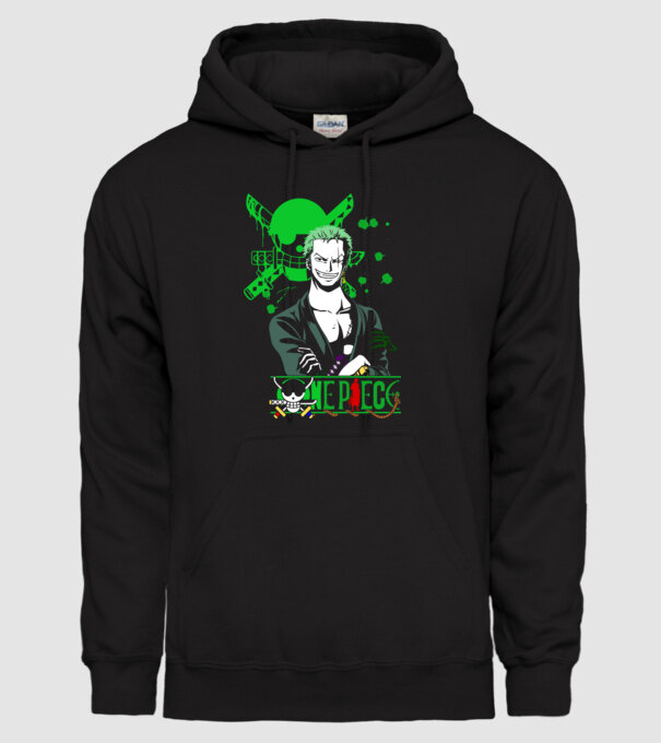 One Piece - Roronoa Zoro minta fekete pólón