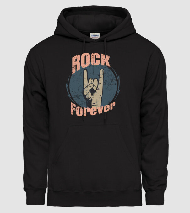 Rock Forever minta fekete pólón