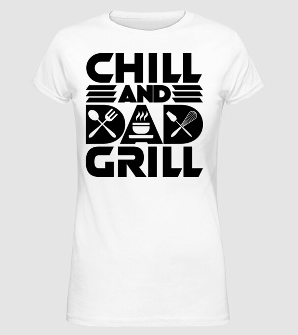 Chill And Dad Grill minta fehér pólón