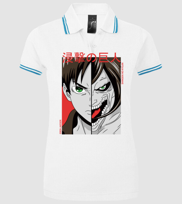 Eren Yeager - Attack Titan minta fehér pólón