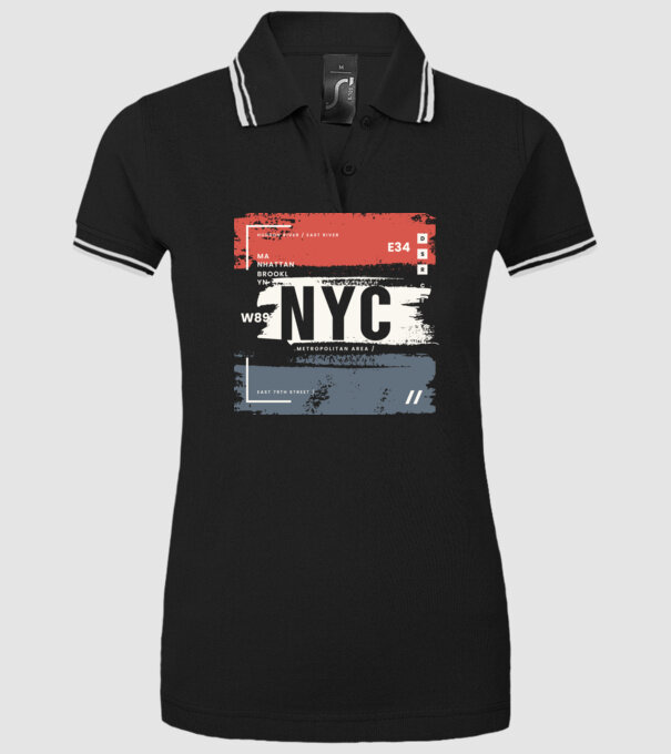 NYC minta fekete pólón