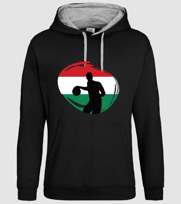 Magyar kézilabda minta fekete pólón