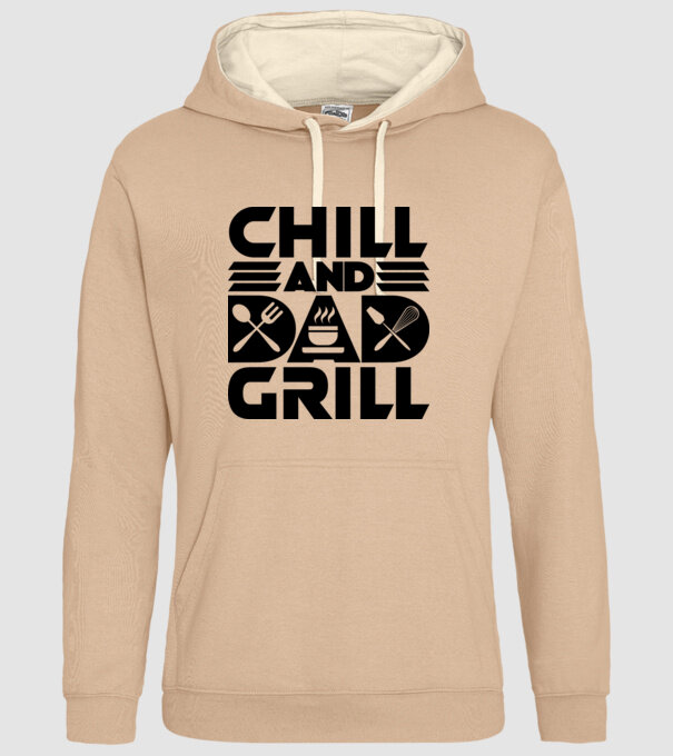 Chill And Dad Grill minta homokszín pólón