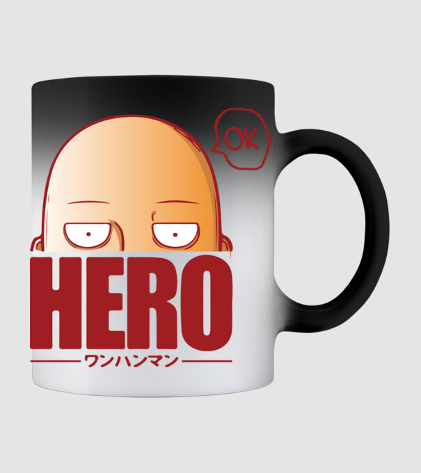 One-Punch Man minta fekete pólón
