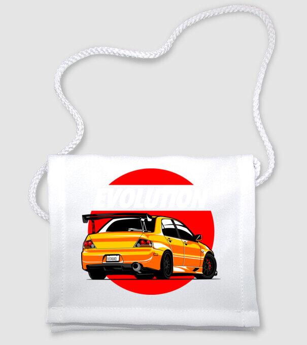 Mitsubishi Lancer Evo minta fehér pólón