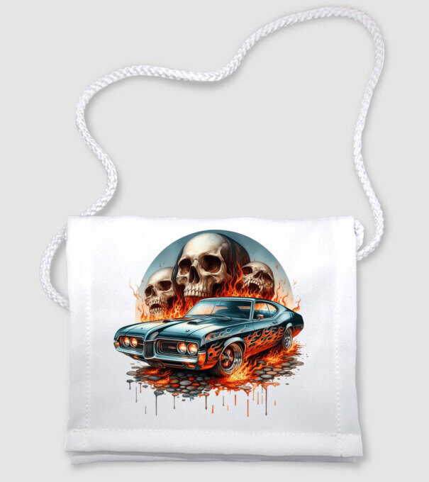 Muscle Car - Izomautó minta fehér pólón