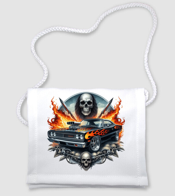 Muscle Car - Izomautó minta fehér pólón