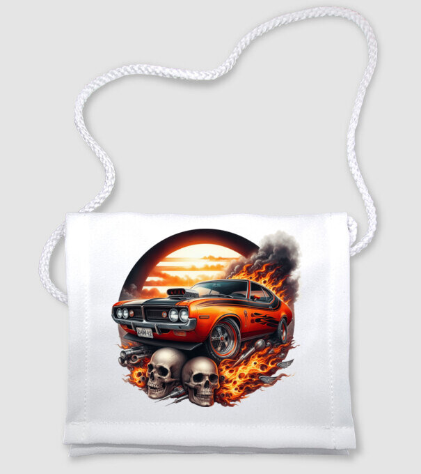 Muscle Car - Izomautó minta fehér pólón