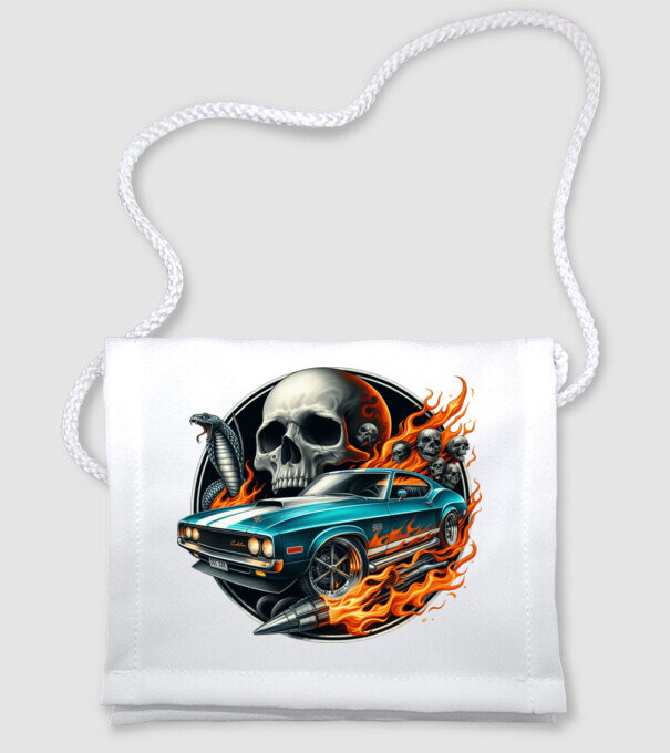 Muscle Car - Izomautó minta fehér pólón