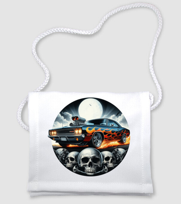 Muscle Car - Izomautó minta fehér pólón