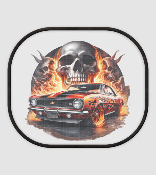 Muscle Car - Izomautó minta fehér pólón
