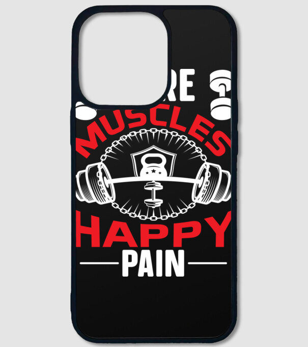 Sore muscles happy pain - Fájó izmok, boldog fájdalom minta fekete pólón