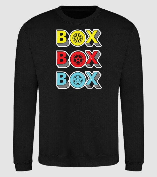 Box - (Forma 1 - Autóverseny) minta fekete pólón