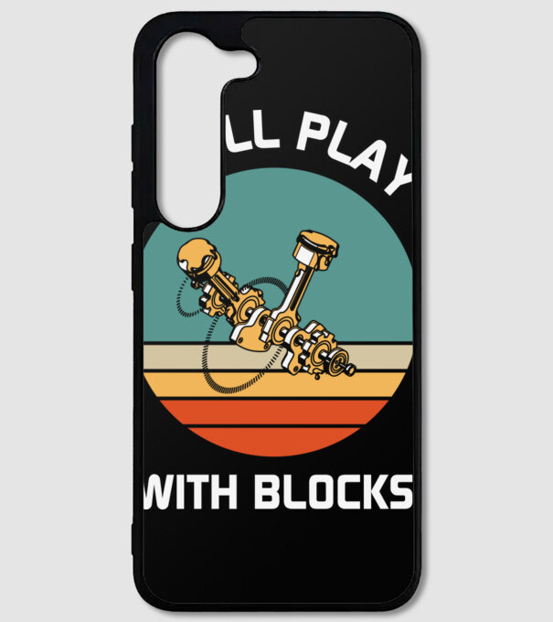 I still play with blocks - Még mindig a blokkokkal játszom minta fekete pólón