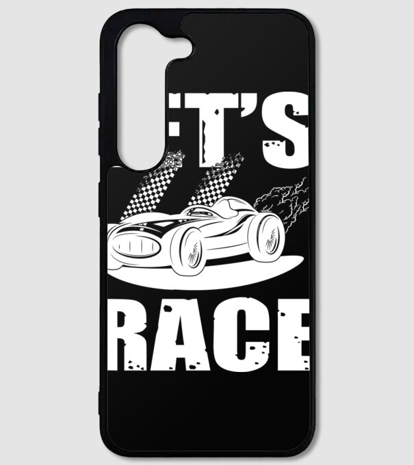 Let's Race - Versenyezzünk! minta fekete pólón