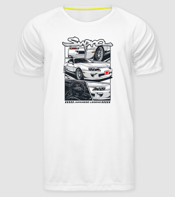 Toyota Supra minta fehér pólón