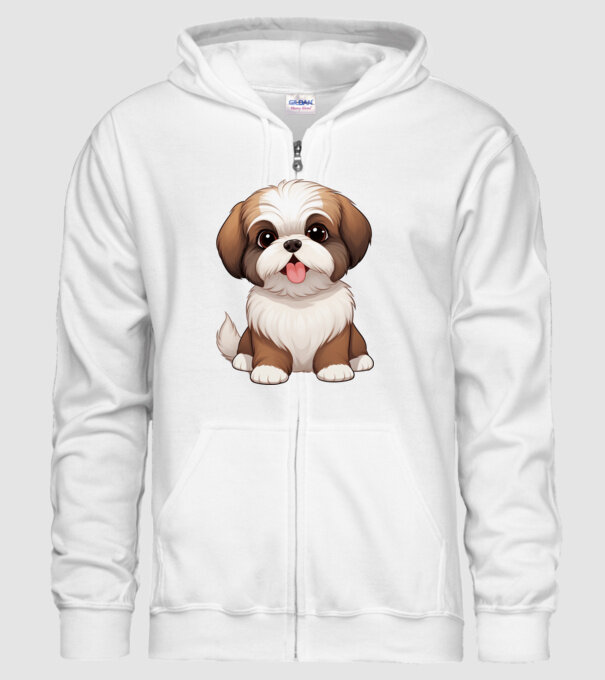 Aranyos kutya - Shih Tzu minta fehér pólón