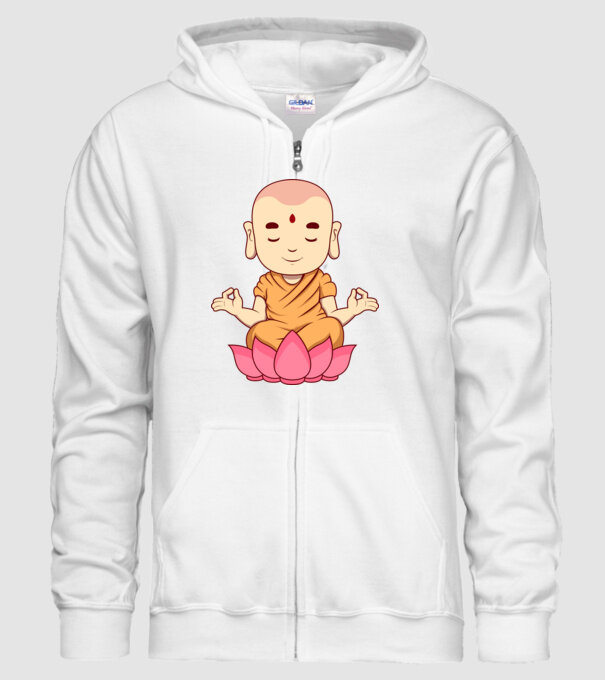 Buddha minta fehér pólón