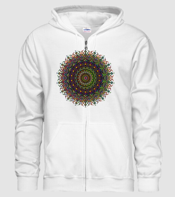 Mandala minta fehér pólón