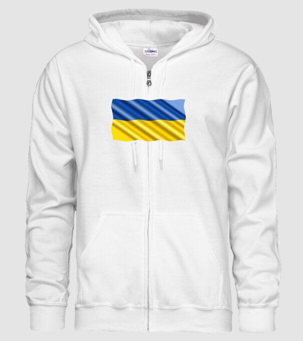 Ukrajna zászló minta fehér pólón