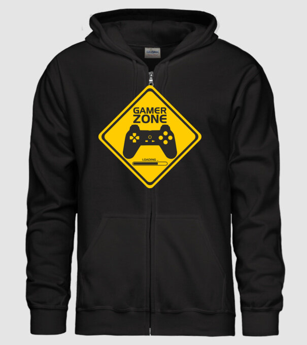 Gamer Zone minta fekete pólón