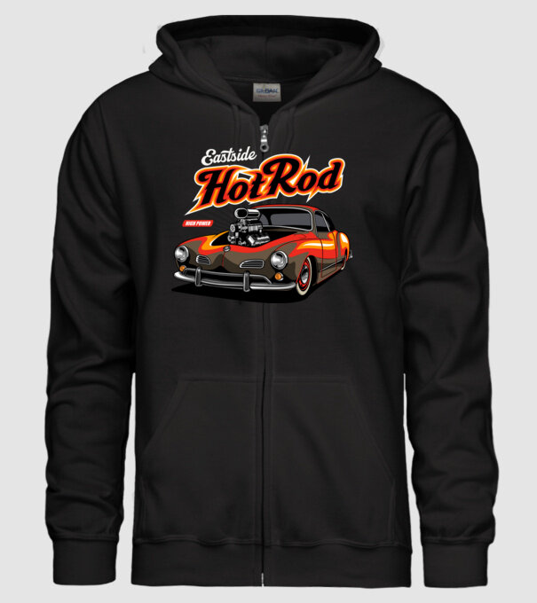 Hot Rod minta fekete pólón
