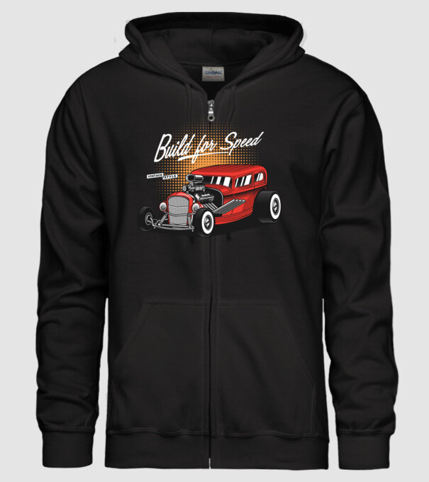 Hot Rod minta fekete pólón