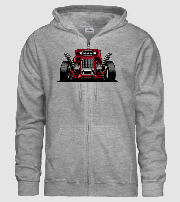 Hot Rod minta szürke pólón