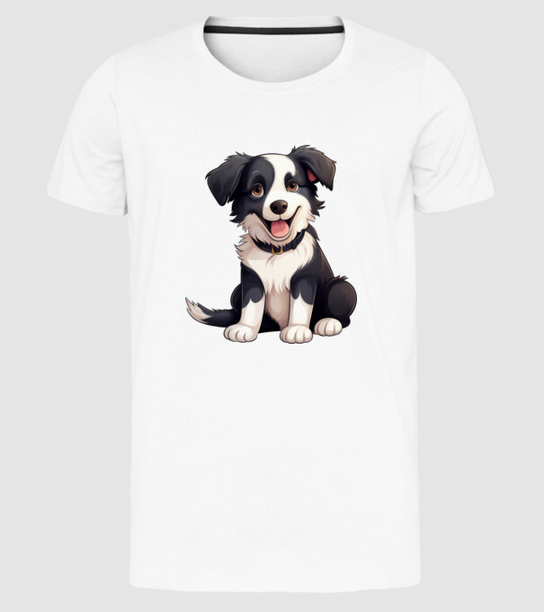 Aranyos kutya - Border Collie minta fehér pólón