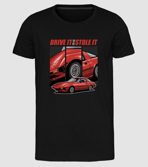 Mazda RX-7 - Drive it like you stole it minta fekete pólón