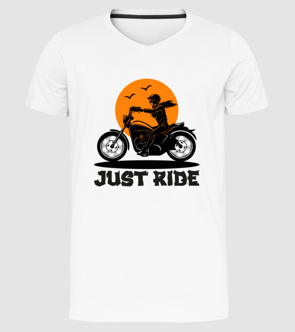 Just Ride minta fehér pólón