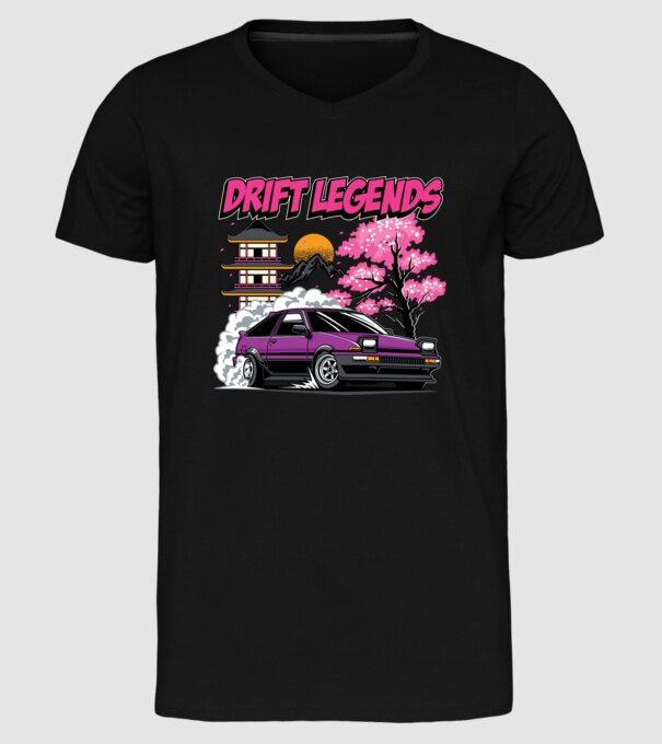 Toyota AE86 - Drift Legends minta fekete pólón