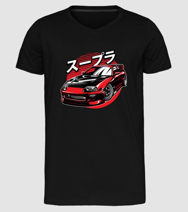 Toyota Supra minta fekete pólón