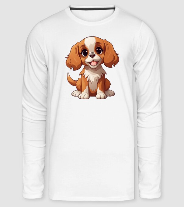 Aranyos kutya - Cavalier King Charles Spániel minta fehér pólón