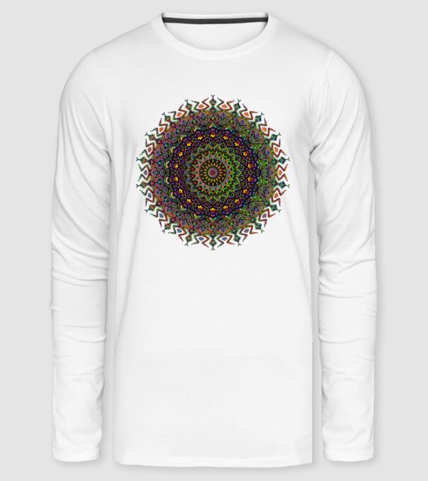 Mandala minta fehér pólón