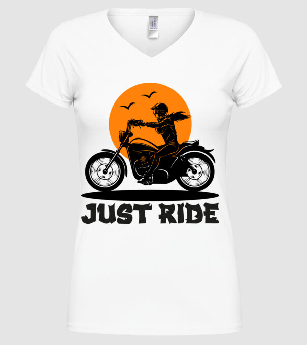 Just Ride minta fehér pólón